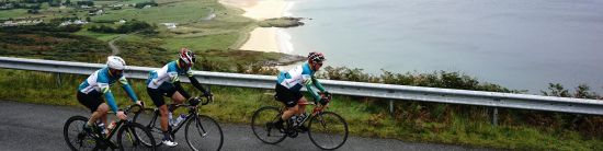 Cycling past beach in Ireland