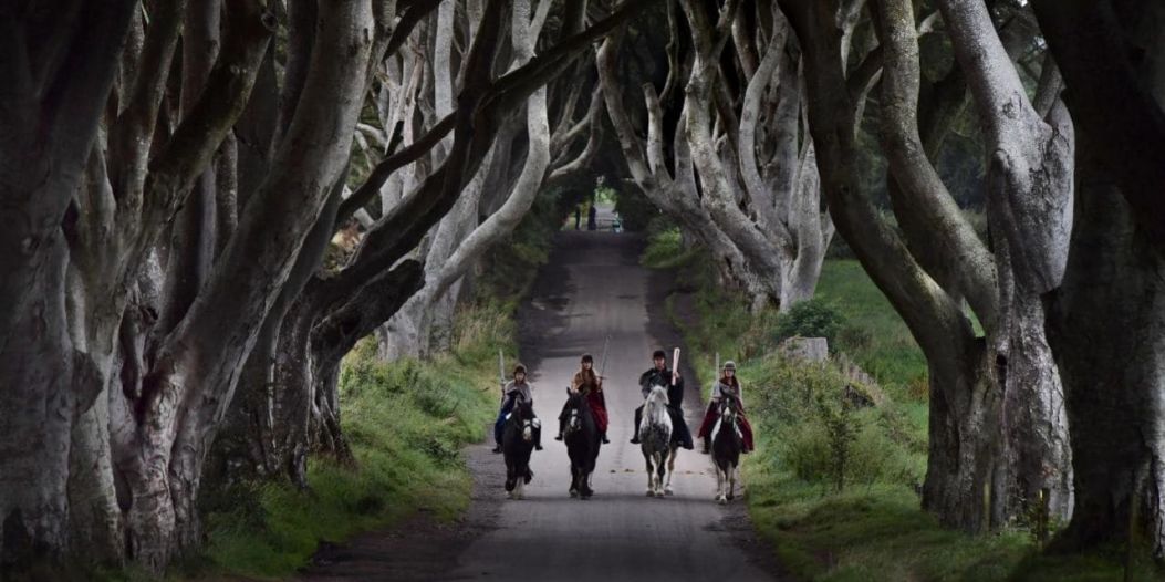 On the set of the hugely popular T.V series Game of Thrones. Filmed in Northern Ireland.