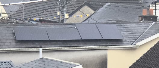 Solar panels installed on our office rooftops