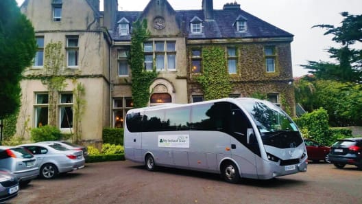 30 seat luxury coach outside Cahernane House Hotel in County Kerry