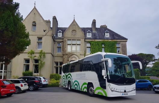 34 seat luxury coach outside Cahernane House Hotel in County Kerry