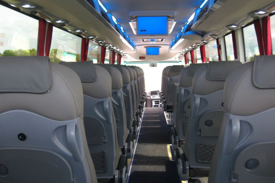 The interior of a 51 Seater Full Size Coach