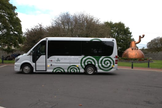 9 Seater Sprinter mini coach outside Jameson Distillery, County Cork
