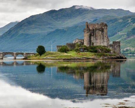 A castle seen on a tour of Britain visiting Scotland
