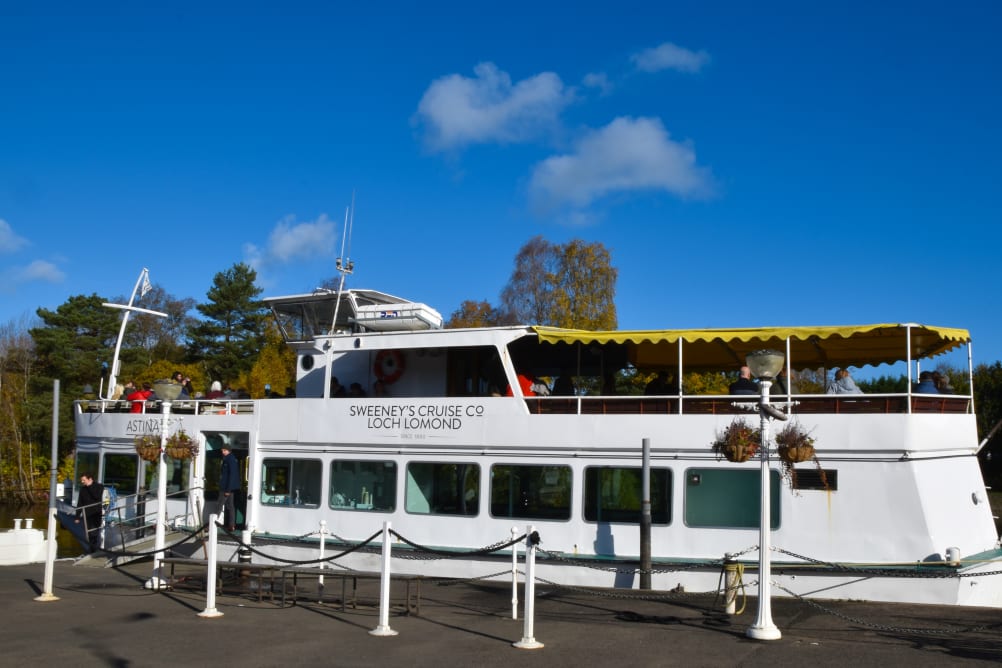 View of Loch Lomond with boat