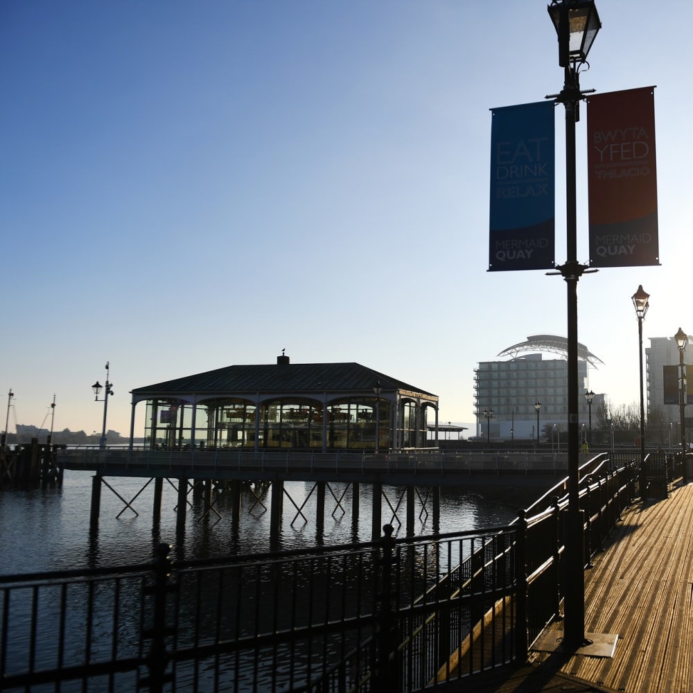 Mermaid Quay, Cardiff, as seen on a UK city tour