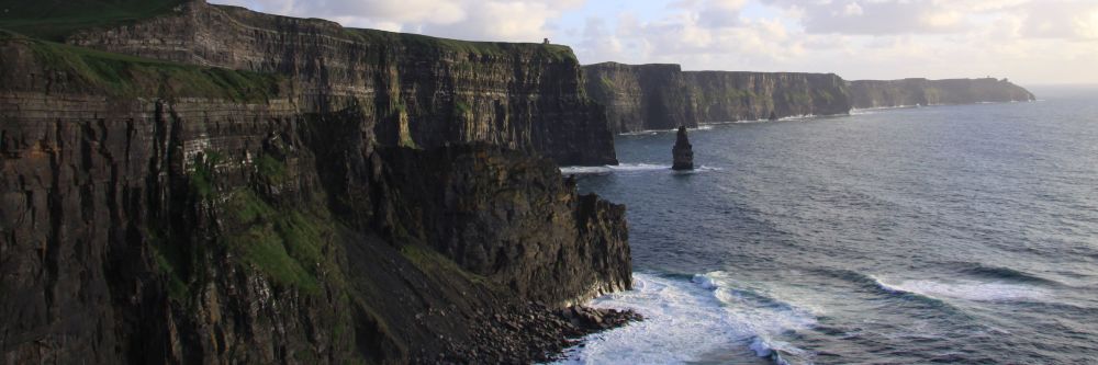 Sun setting on the Cliffs of Moher, Co. Clare