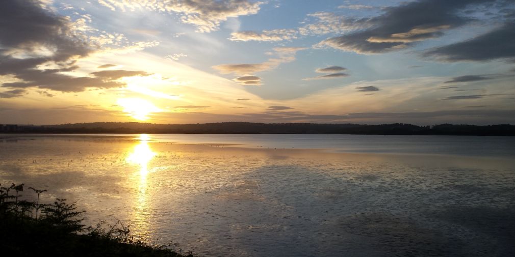 The calm water of cork harbour after Storm Ophelia in 2017