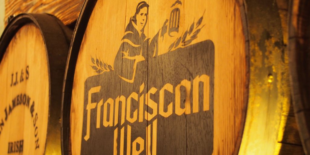Franciscan Logo on beer barrels