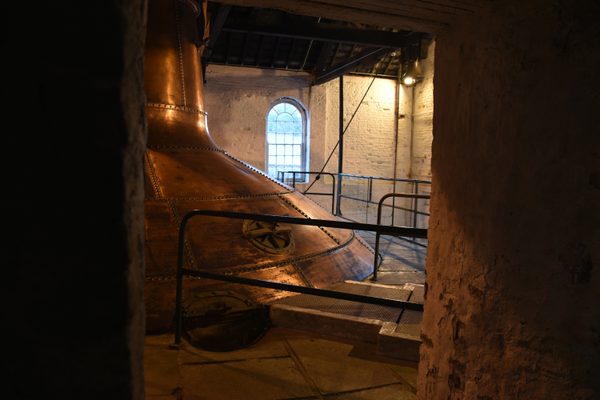 The copper pot stills in the still house