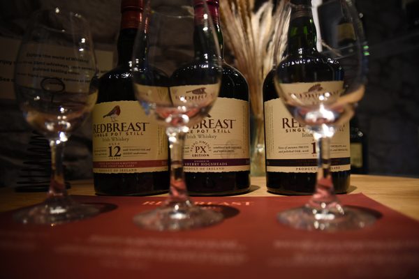 Redbreast whiskies lined up for the tasting