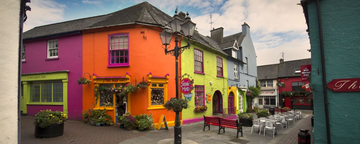 Colourful houses and shops of Kinsale, County Cork