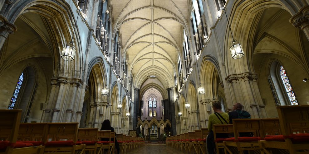 The stunning architecture and vaulted ceilings of the main nave