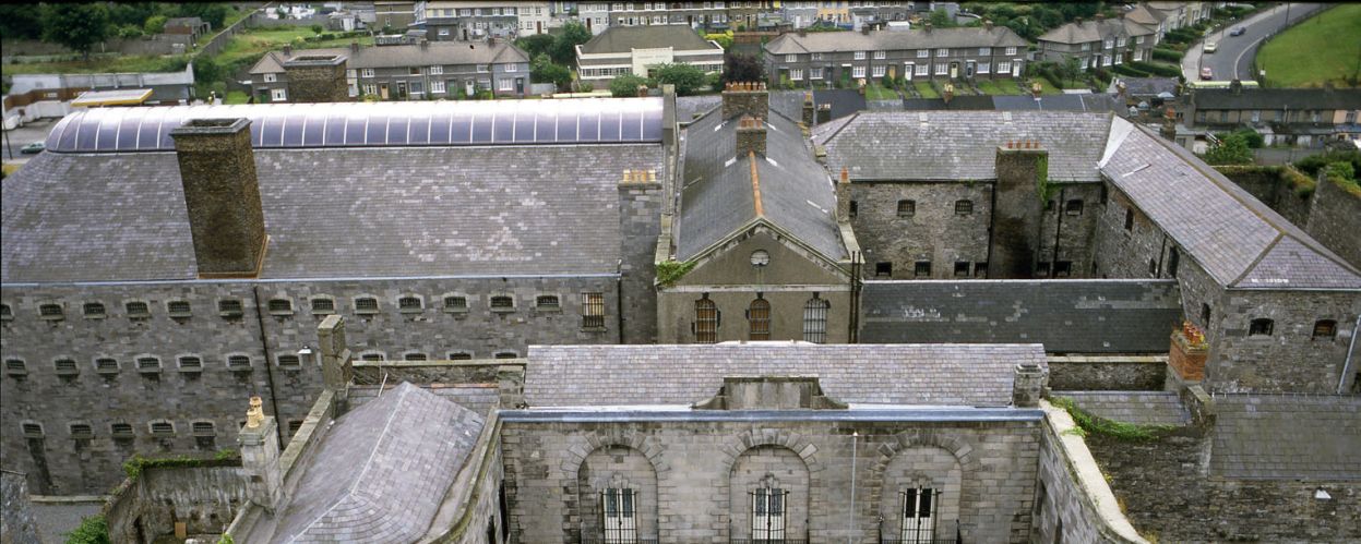An areal view of Kilmainham Gaol in the summer.