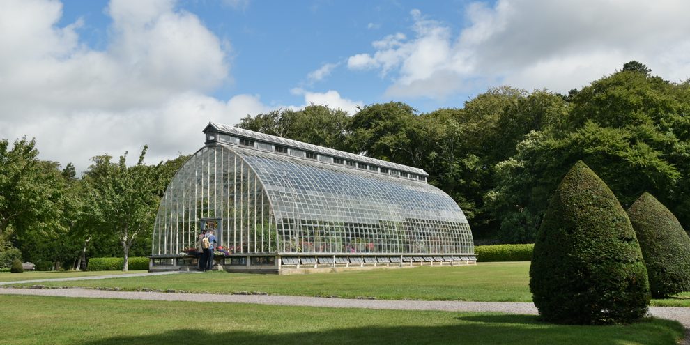 The big 19th century greenhouse in the gardens at Muckross House