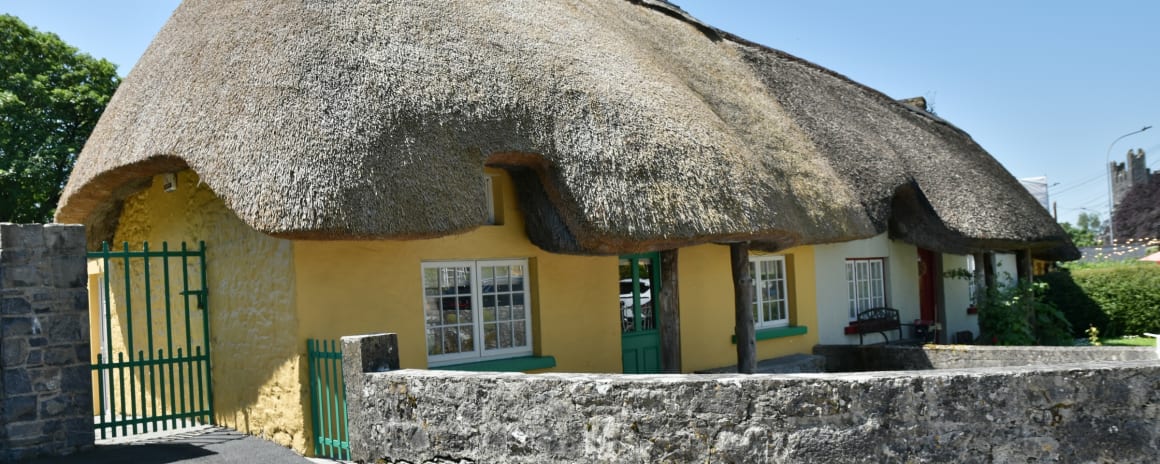 The thatched cottages lining the main street of Adare, County Limerick