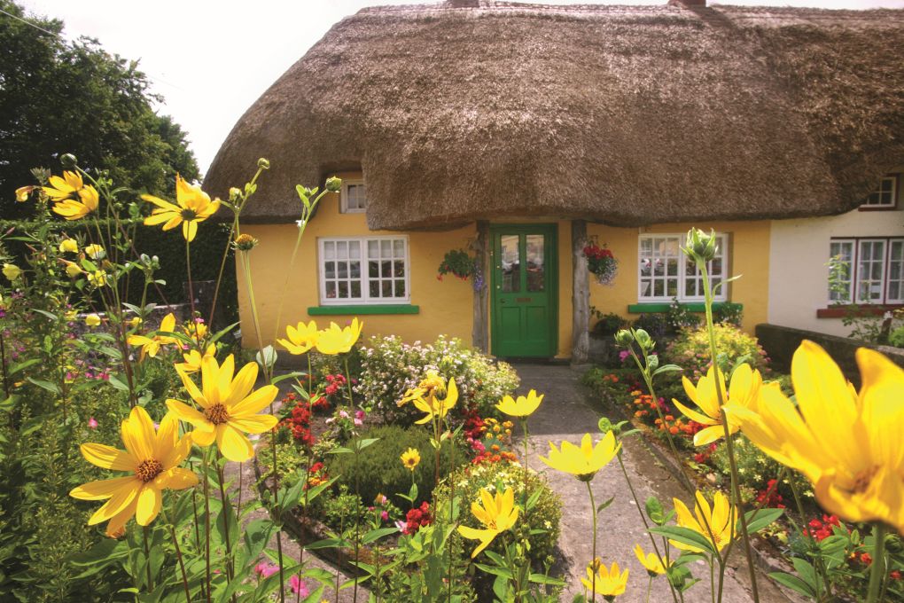 Thatched cottages of Adare Village in Limerick, Ireland