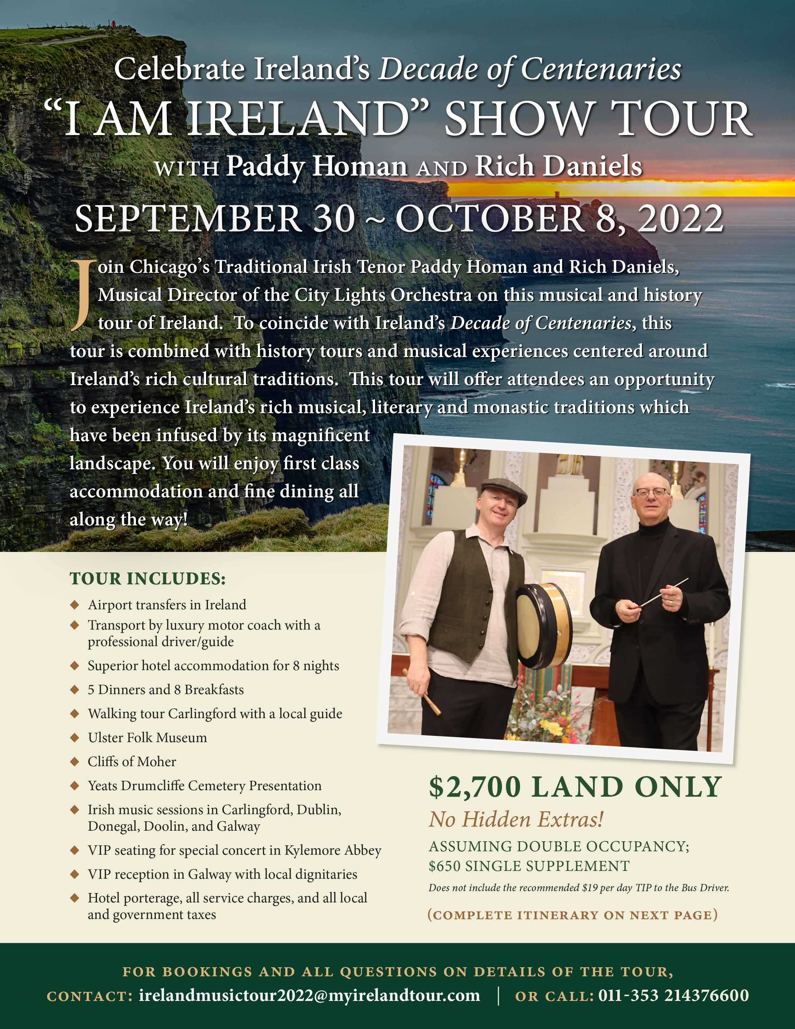 I Am Ireland Show Tour 2022 with Paddy Homan - Brochure Page 1
