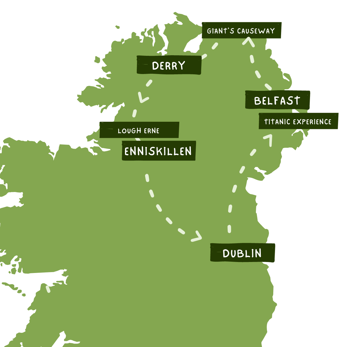Discover Northern Ireland Tour Map
